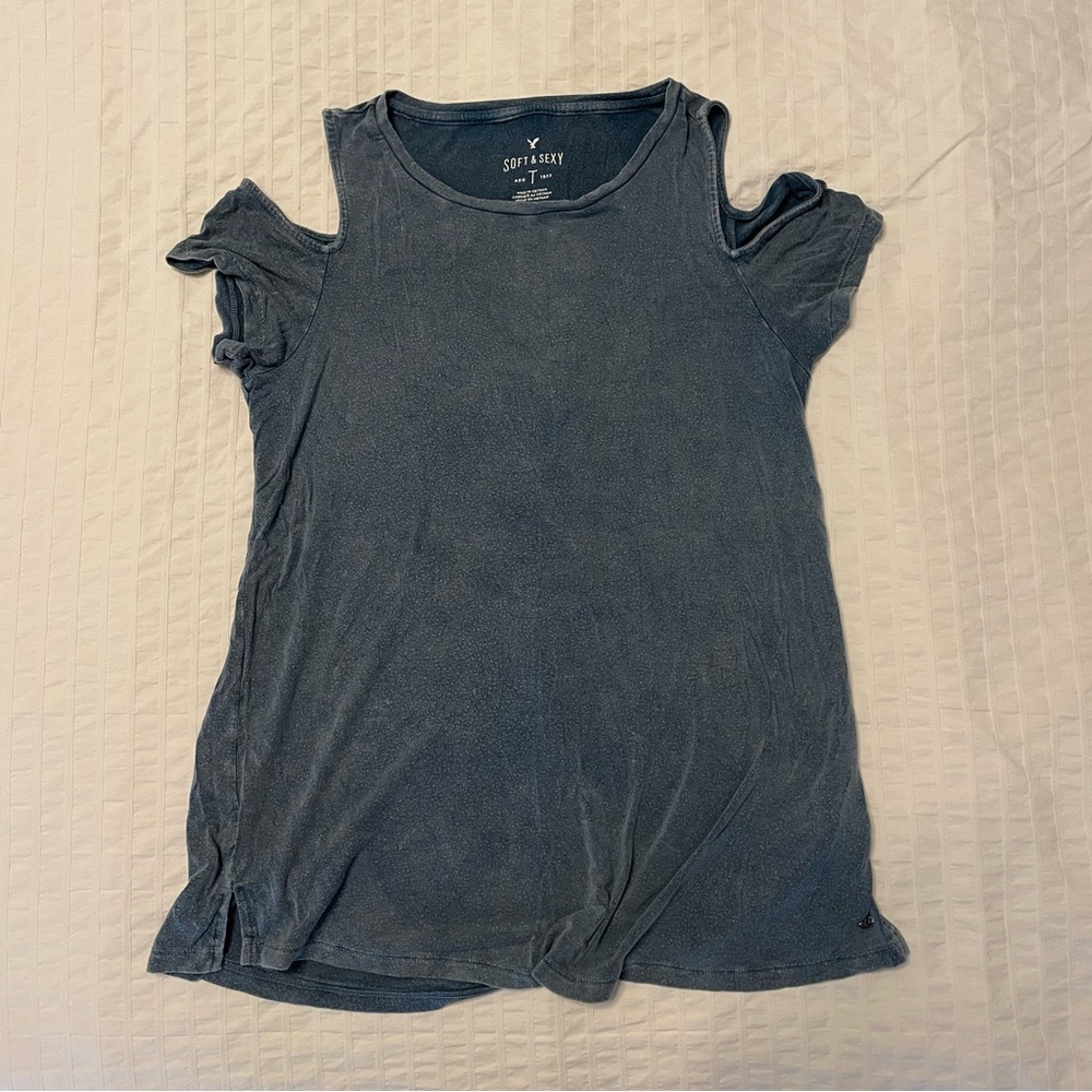 American Eagle short sleeve shirt Blue Small